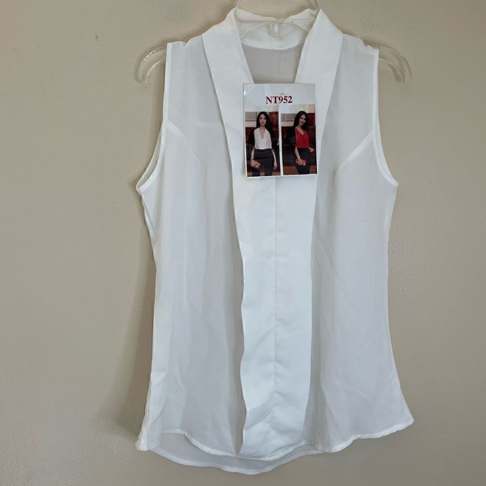 White top|Unbranded| lightweight|V neck| Career wear| Casual - Picture 5 of 7